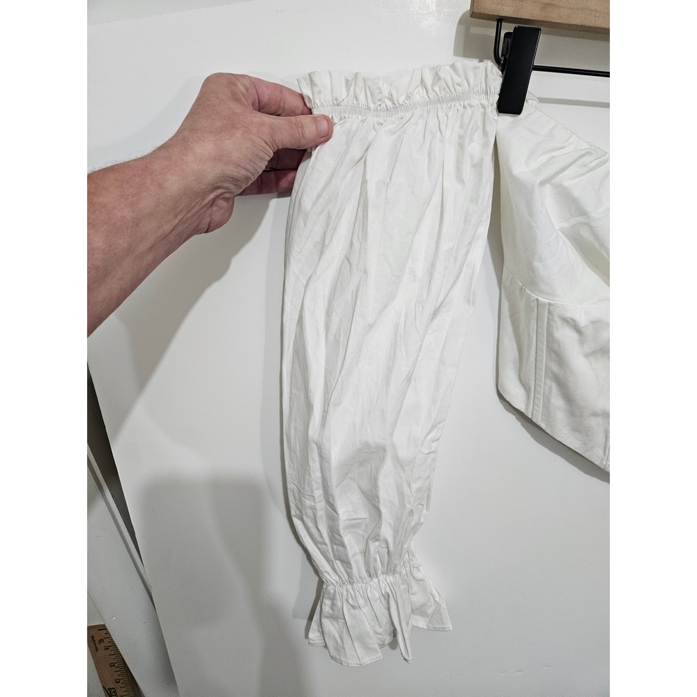 Princess Polly White Off Shoulder Puff Sleeve Corset Crop Top US 4 - Picture 6 of 8